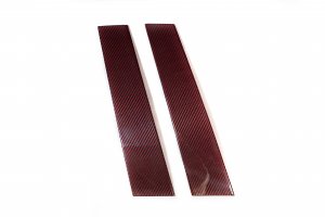 Alfa Romeo Giulia Exterior Door Pillars - Carbon Fiber - Red - Feroce Carbon Alfa Romeo Giulia Exterior Door Pillars - Carbon Fiber - Red - Feroce Carbon